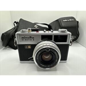 Mint Minolta Hi-Matic E 35mm Film Camera 40mm F1.7 From Japan Full Kit W/ Covers